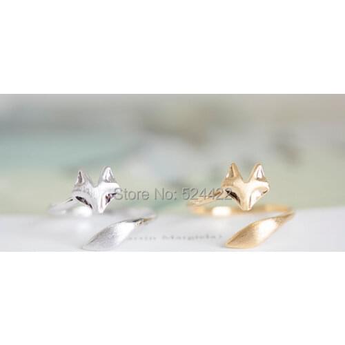 Free shipping 30pcs/lot Mysterious Fox Ring Jewelry Gold/Rose-Gold Color Fox Ring JZ017
