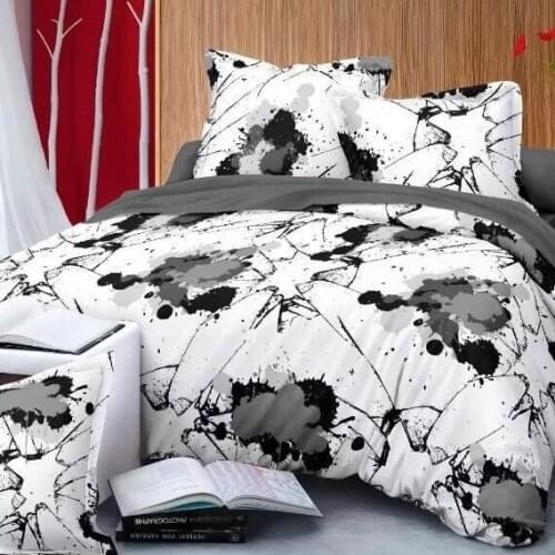 Black & White Color European Style Marble Texture Bedding Sets Single/EU/Full/AU Double/AU King/Queen/King 7 Size Duvet Cover