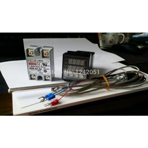 Digital PID Temperature controller + max.40A SSR + PT100 thermocouple probe
