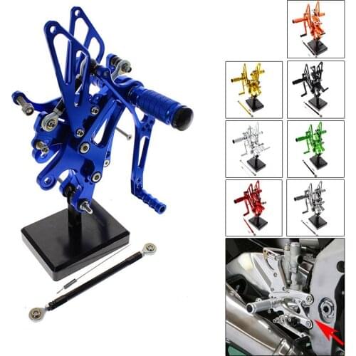CNC Aluminum Motorcycle Rear Adjustable Rear Sets Set Footrests For Yamaha YZF R6 YZFR6 1999-2002 2000 2001