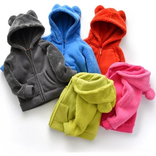 Childrens Wear 2021 New Spring And Autumn Toddler Boys Girls Warm Coat Korean Childrens Cardigan Hooded Coat For 2-8y Kids