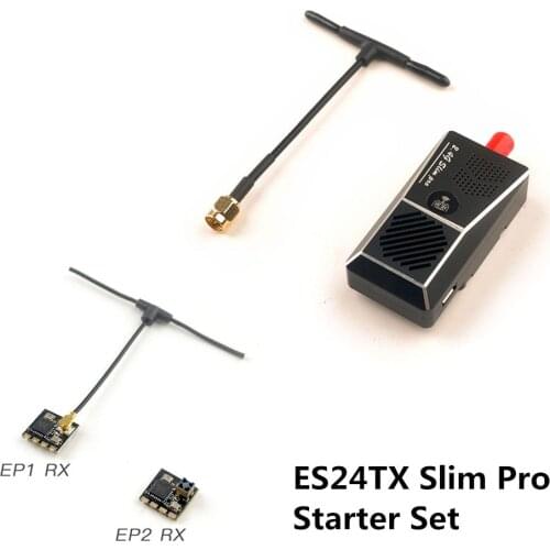 HappyModel 2.4G ExpressLRS ELRS Starter Set ES24TX Slim Pro 2.4G Nano TX with 3PCS 2.4G EP1 EP2 RX for FPV Long Range RC Drones