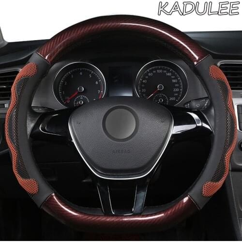 KADULEE Microfiber Leather Car Steering Wheel Cover For Toyotas Corolla CHR Avensis RAV4 Auris Yaris Land Cruiser Prado
