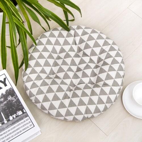 Round Cushion Thickened Office Chair Seat Pad Cotton Linen Printed Home Decor Sofa Pillow Breathable Soft Stool Tatami Floor Mat