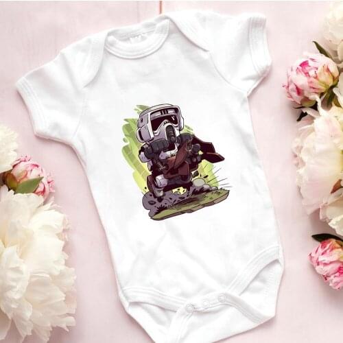 Summer Fashion Star Wars Sandtrooper Graphic Newborn Jumpsuit Tops Base O-neck Toddler Bodysuits Funny Infant Romper