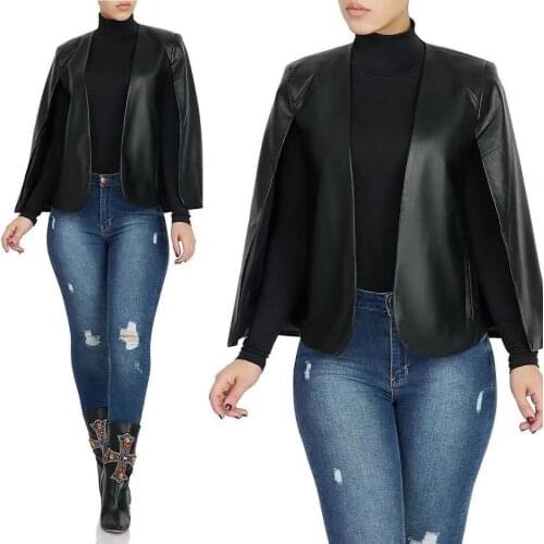 Fashion Leather Jacket For Women Fake Piece PU Skinny Casual Coat Female Outerwear Winter Black Jacket Vestidos Slim