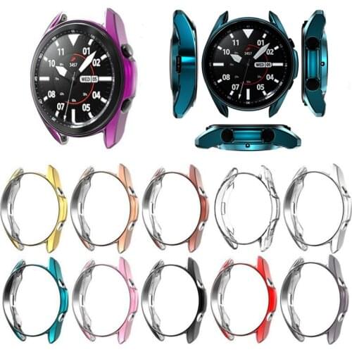 TPU Soft Frame Cover Screen Glass Protector Full Edge Shell For Samsung Watch3 Galaxy Watch 3 41mm/45mm Protective Bumper Case