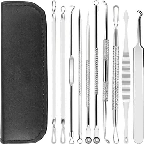 Beauty Blackhead Remover Steel Extractor Pimple Acne Tool Kit Face Skin Care Tools Needles Facial Pore Cleaner