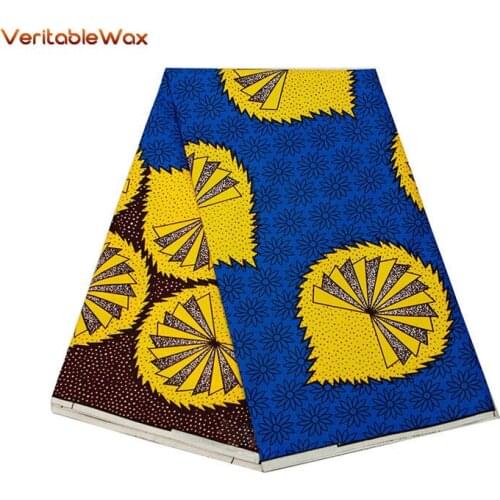 Veritable Veritablewax Guaranteed Real Ankara Fabric sewing 100% Polyester African Wax Prints fabric for Party Dress FP6266