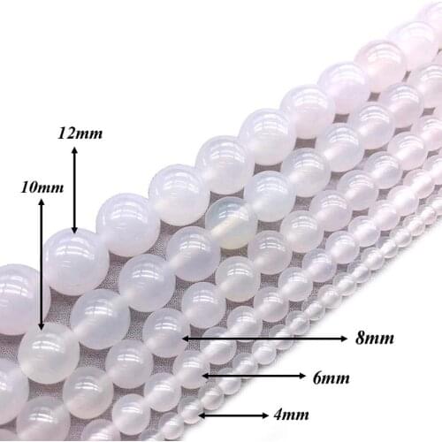 Natural Gem Stone BeadsTop Grade White Carnelian AgatesBall Beads for Women Handmade Jewelry Making Bracelets Necklaces J217