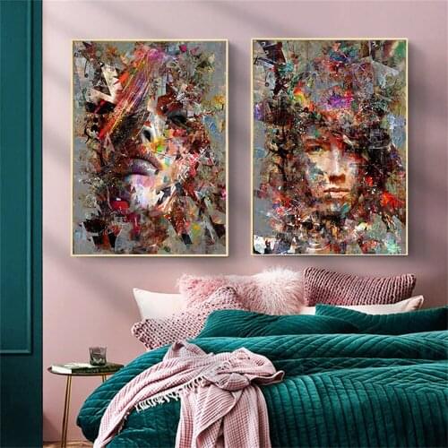 Nordic Canvas Painting Modern Art Abstract woman Graffiti Posters and Prints Wall Art Picture For Living Room Decor Cuadros