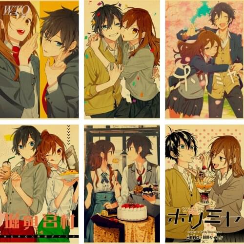 Anime Posters Horimiya Retro Poster Canvas Painting Wall Decor Posters Wall Art Picture Home Decor Photos for Childrens Room