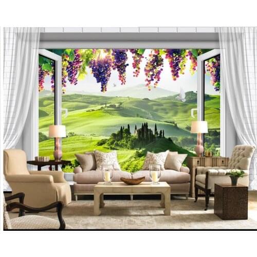 Custom photo wallpaper for walls 3 d wall murals wallpaper European 3D stereo grape grape pastoral TV background wall papers