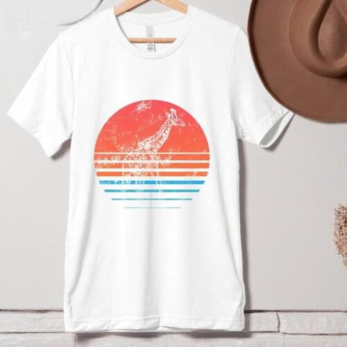 Casual Funny Giraffe Animals Print Tops Women T-shirt Ladies Basic O-collar Short Sleeved Women T-shirt Girl,Drop Ship