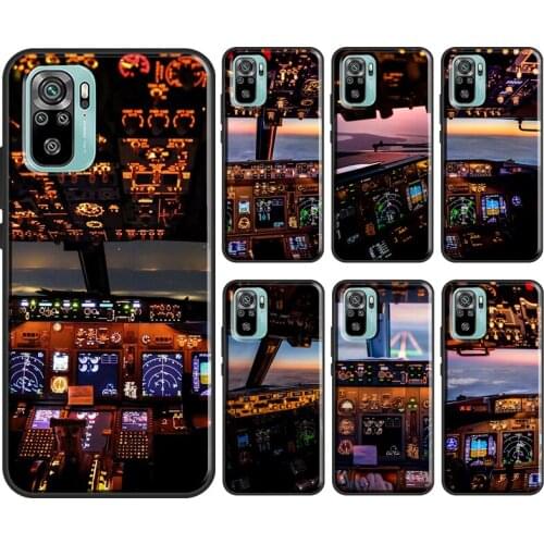 Cool Aircraft Airplane Cockpit For Xiaomi Redmi Note 9S 8T 7 Note 10 8 9 Pro Case For Redmi 9A 9C 8A K40 9T Soft Cover