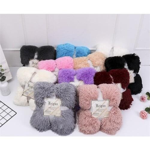 80X120cm fluffy plush soft cozy photo prop posing blanket winter thick kids blanket airplane car backseat cover baby cart cover