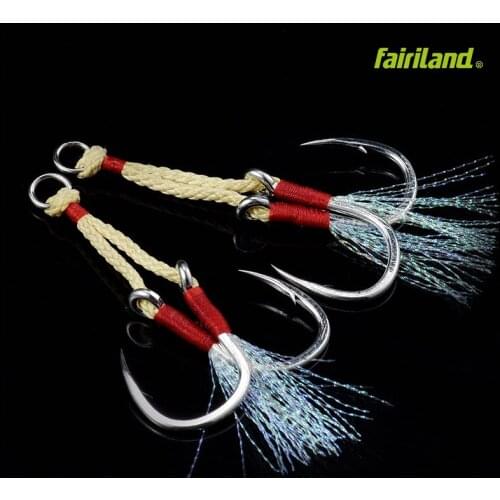 Jig Fishing Hooks For Boat Fishing Titanium Steel Assistent Hook Up To 40Kg/88Ib with Braided Shining Line Fishing