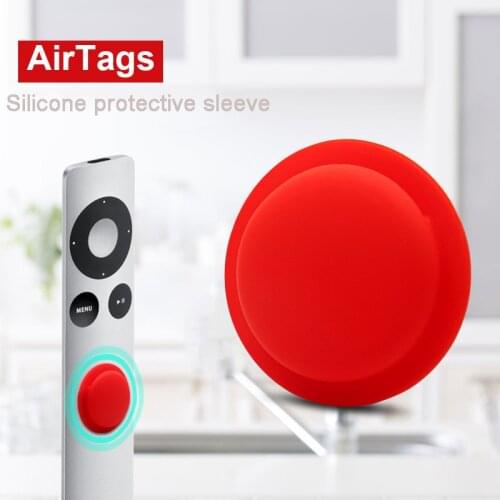 For Apple AirTag locator silicone protective sleeve Airtags anti-lost tracker adhesive installation soft cover protector