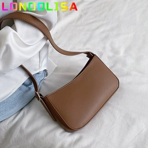 Cute Solid Color Small PU Leather Shoulder Bags For Women 2021 Summer Simple Handbags And Purses Female Travel Totes