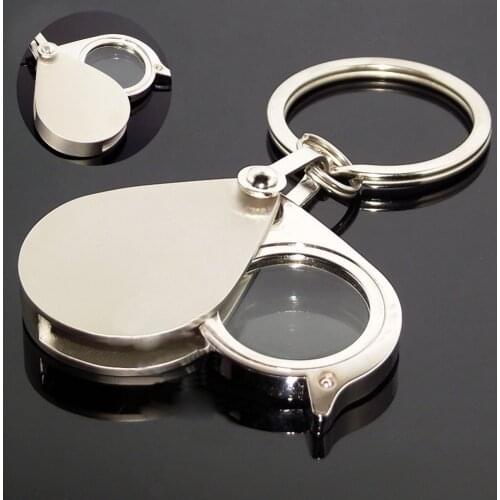 Outdoor portable multi-function tool key chain outdoor 8X folding magnifying glass daily magnifying tool camping hiking set