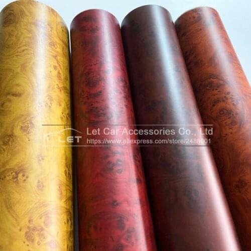High quality Self-adhesive Vinyl Wood Grain Textured Car Wrap Car Internal Stickers Wallpaper Furniture Wood Grain Paper Film