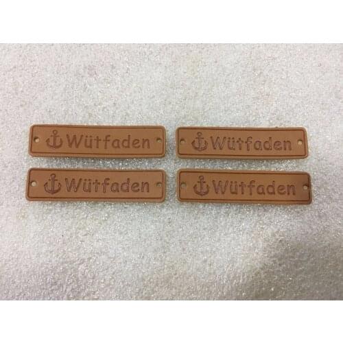 High Quality Custom Debossed/Engraved Logo PU Leather Labels For Jeans, Bags