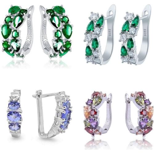 BAOSHINA Ear Buckle Female Korean Temperament Fashion Full of Crystal Zircon Earrings For Women Jewelry Accessories