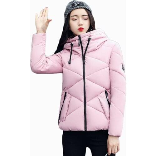 2017 new arrival women winter jacket short hooded thicken warm ladies parka cotton wadding female loose coat ZL639