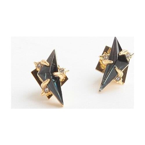 The United States of America simple Triangle Crystal small ear stud earrings female