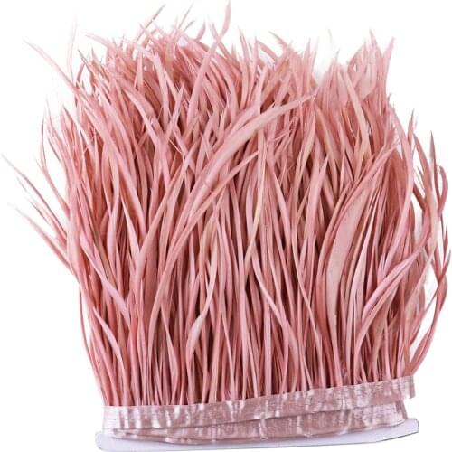 1meter Goose Feathers Tassel Trims 6-8 inches Dyed Geese Feather Ribbon Sewing Crafts Neckline Skirt Dress Decoration Accessory