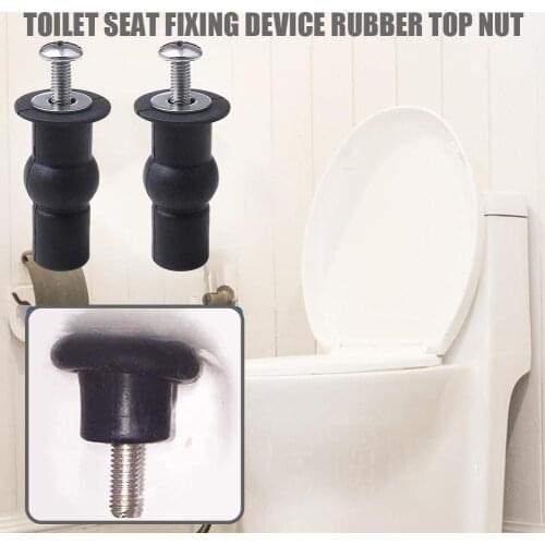 1Pair Universal Rubber Toilet Seat Fittings Toilet Cover Smart Bolts Expansion Seat Mounting Top screws B9J2