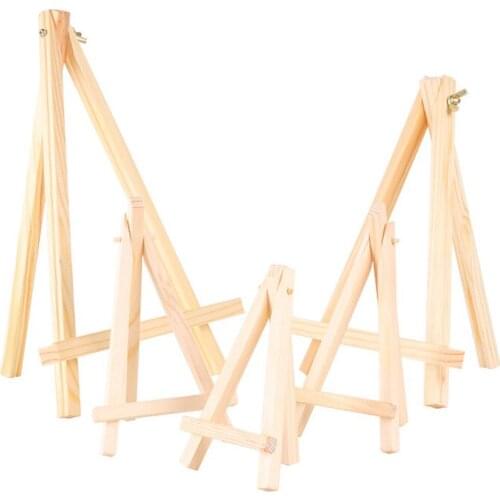 1Pc Mini Wood Artist Tripod Painting Easel for Photo Painting Postcard Display Holder Frame Cute Desk Decor Drawing Toy 3Size