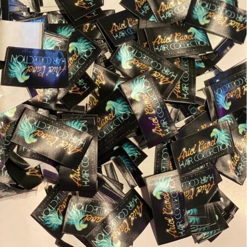 1000Pcs/Lot Custom Brand Logo Wig Label Sewing Label Clothing Washing Standard Printing Label Tag Clothing Brand