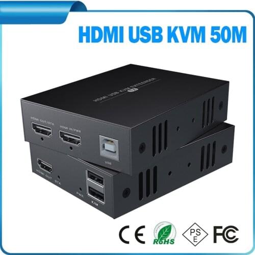 1080P@60Hz HDMI KVM extender over cat5/6 ethernet cable HDMI USB HDMI extender KVM with mouse&keyboard port up to 50m