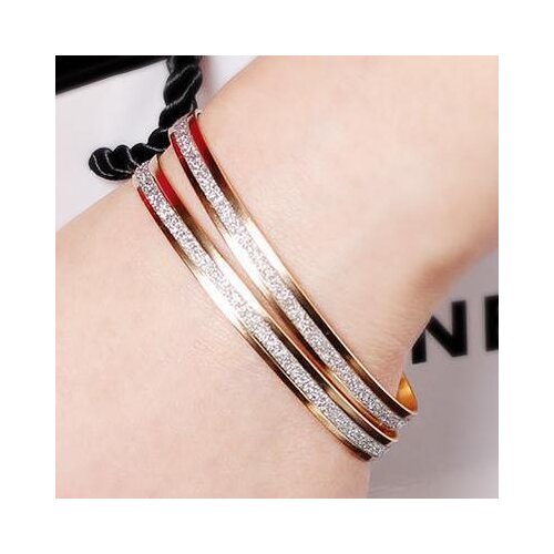 2pcs/set Fashion Double circle matte rose gold bracelets Bangles