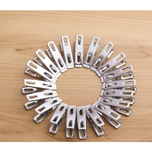 20pcs Clothes Pins Antiskid Stainless Steel Windproof Clothes Drying Hanger Clothespins Clothes Clips Clothes Pegs Photo Clips