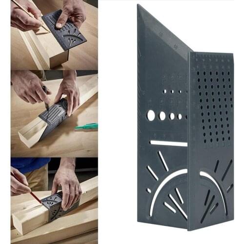 3D Woodworking Mark Gauge 90 Degree Gauge Square Ruler T-type Ruler Beveled Parallel Lines Drill Guide Carpenter Tool