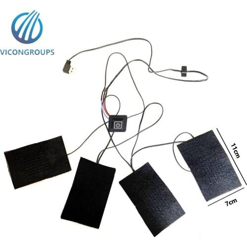 4 in 1 temperature control switch 5V USB heating pads for heating clothes