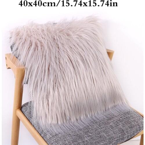 40*40cm Nordic Plush Pillowcase Fluffy Pillow Wool Cushions Ins Sofa Bed Fur Cushion Cover Pillows Princess Room Throw Pillow