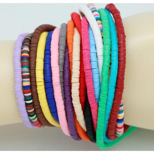 400pcs/String Colorful Clay Beads 3/4/5/6/mm Mixed Color Fimo Sliced Vinyl Beads DIY Jewelry Bracelet Accessories