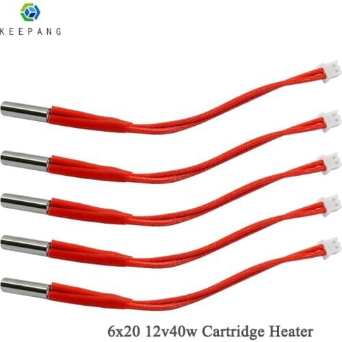 12V 40W 3D Printer Cartridge Heater Heating Tube Ceramic 3d printer Parts heater HotEnd J-Head 6*20mm Xh2.54-2pin White Terminal