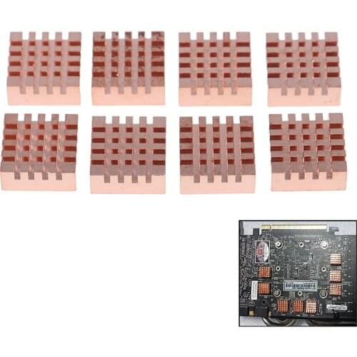 8pcs/set RAM Copper Memory Heat Sink Graphics Card Cooling Radiator