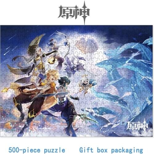 Anime game Genshin Impact puzzle Tartaglia Keqing Qiqi Zhongli Diluc puzzle 500 pieces personalized gift