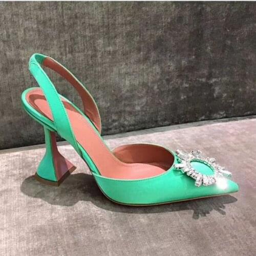 Big Size Women Heels Shoes Sandals Summer Crystals Buckle Shoes For Women Pumps Female High Heels Women Party Shoes Bling New