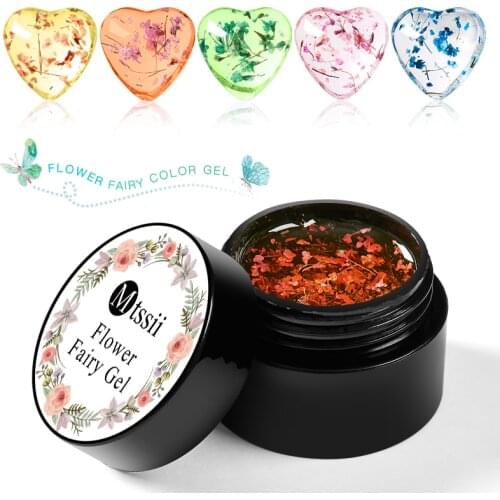 Mtssii Floral Uv Gel Varnish Gel Paint Dried Flowers Soak-off Nail Art Manicure 3D DIY Desgin Natural Fairy Nail Gel Polish