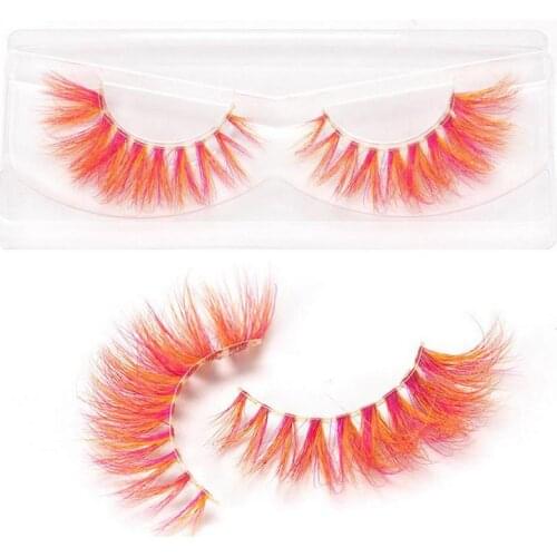 DOCOCER Newest High End 3D Colored Real Mink Eyelashes Luxury Rainbow Colorful Natural Cosplay Eye lashes