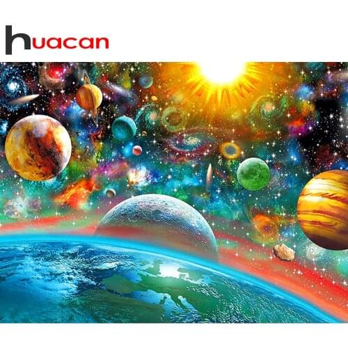 Huacan Diamond Painting 5D DIY Universe Star Full Square/Round Diamonds Embroidery Landscape Kits Decorations Home