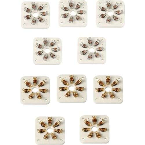 5PCS HIFI Ceramic Tube Socket 7Pin Tablet Socket Tube Seat for 6C33 FU19 FU29 FU30 Vacuum Tube Amplifer DIY