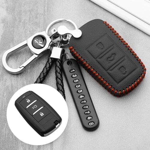 Leather Car styling for Changan CS75 2018 Zinc alloy Key bag cover Holder Decoration protection Auto Key Case for Car
