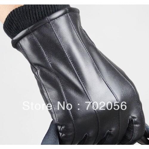 COOL WINTER Mens genuine Leather gloves leather Lambskin GLOVE high quality 12pair/lot #3156